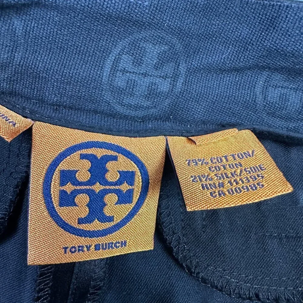 Tory Burch Black Satin Pants w/ Front Crease Size Womens 4 - Office / Basic